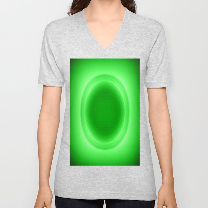Neon Green Glow V Neck T Shirt