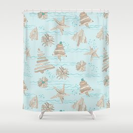 Coastal Christmas Shower Curtains For Any Bathroom Decor Society6
