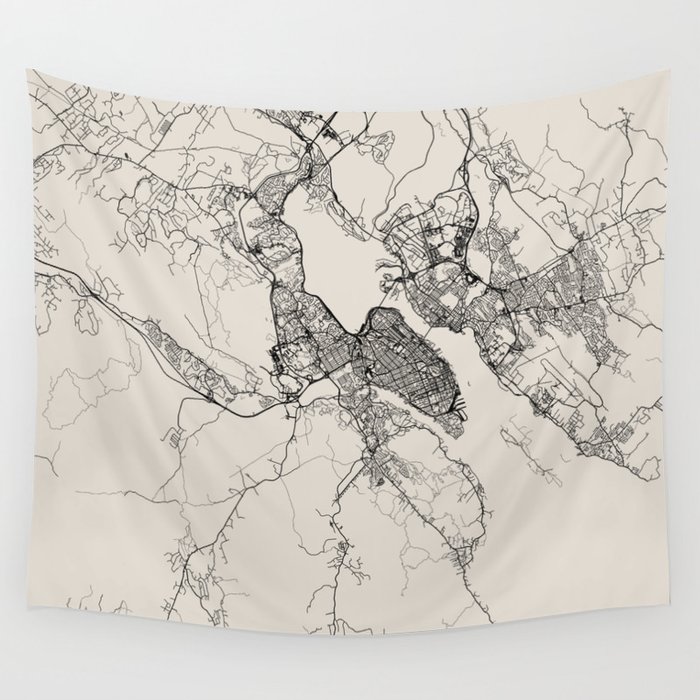 Canada Halifax Map Wall Tapestry