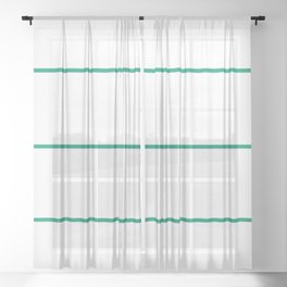 Green and White Stripe Pattern Pairs Dunn and Edwards 2022 Trending Color Rain Forest DE5684 Sheer Curtain