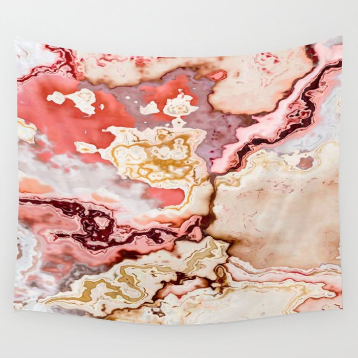 Pastel Marble Abstract Digital Art Wall Tapestry By Katerina Ez