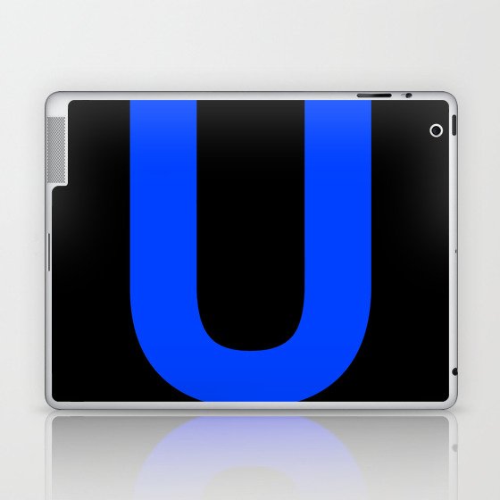 Letter U (Blue & Black) Laptop & iPad Skin