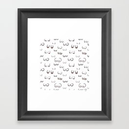 Boob Pattern - Pink, Beige and Black Framed Art Print