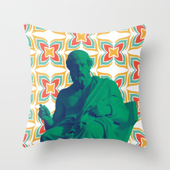 Disco Plato (Green) Throw Pillow
