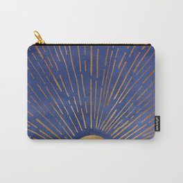 Twilight Blue and Metallic Gold Sunrise Carry-All Pouch