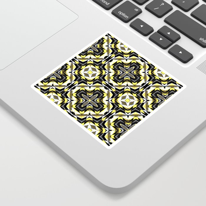 black yellow gray and white geometric Sticker