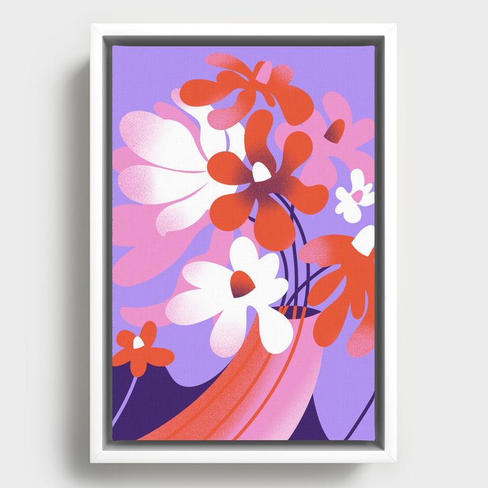 Trippy Flower Vase Framed Canvas