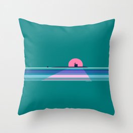 Moonlit Submarine Throw Pillow