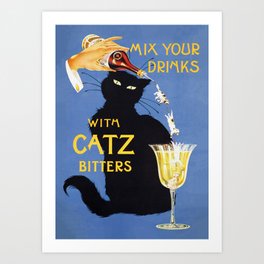 Catz Bitters Vintage Beverage Wall Art Art Print