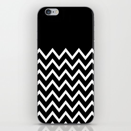 White Chevron On Black iPhone & iPod Skin