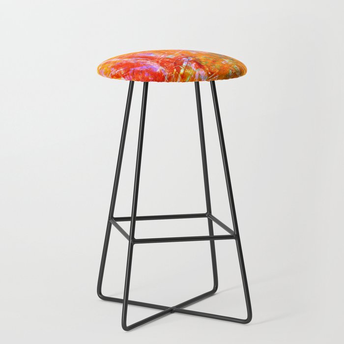 Abstract with Circle in Gold, Red, and Blue Bar Stool