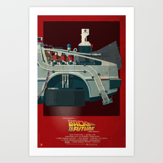 DeLorean Time Machine, Back to the Future Version 3 III/III Art Print