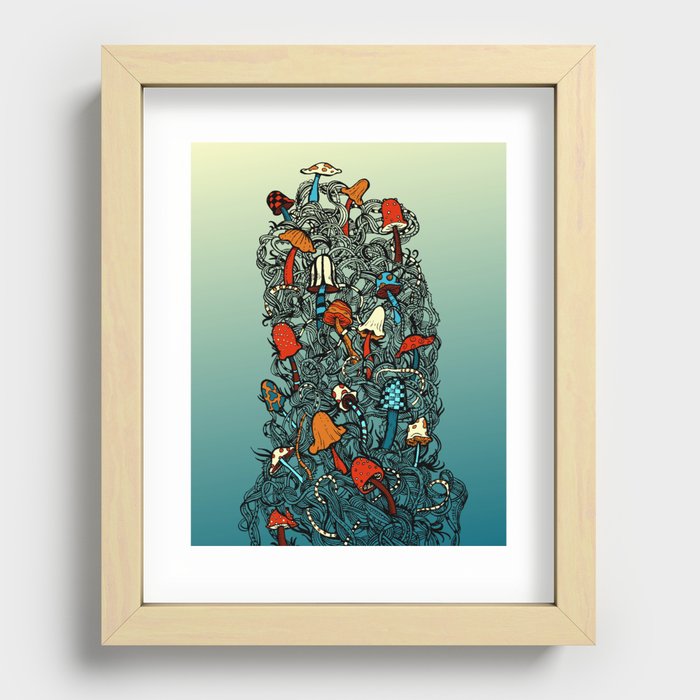 Mushroom Mountain Recessed Framed Print