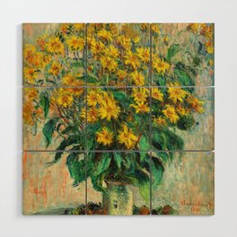 Claude Monet - Jerusalem Artichoke Flowers Wood Wall Art
