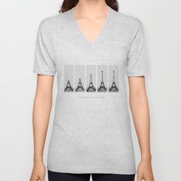 1888-1889 The Rise of the Eiffel Tower Construction Sequence black and white photography V Neck T Shirt