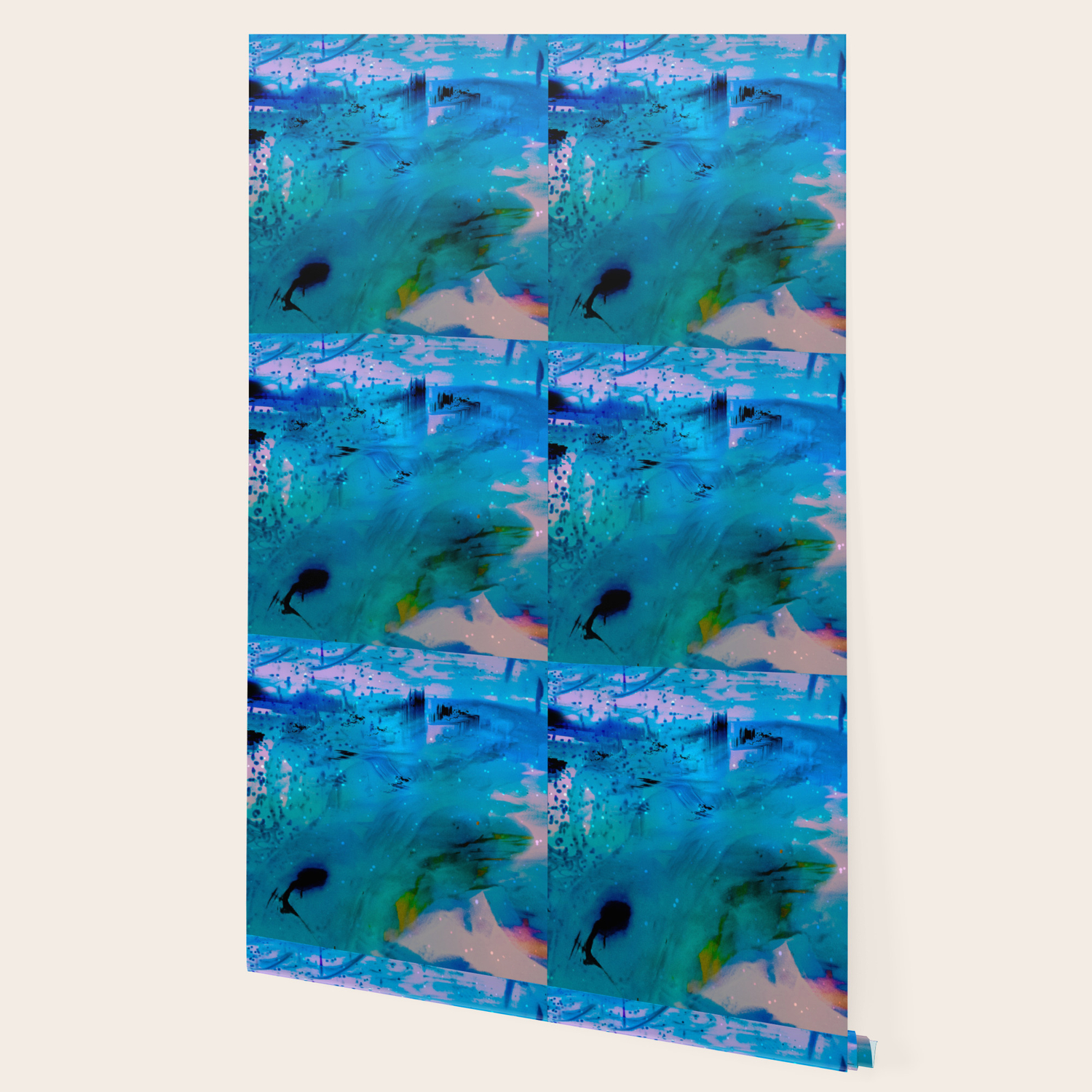 Blue Dream Land In Winter Abstract Digital Painting Wallpaper By