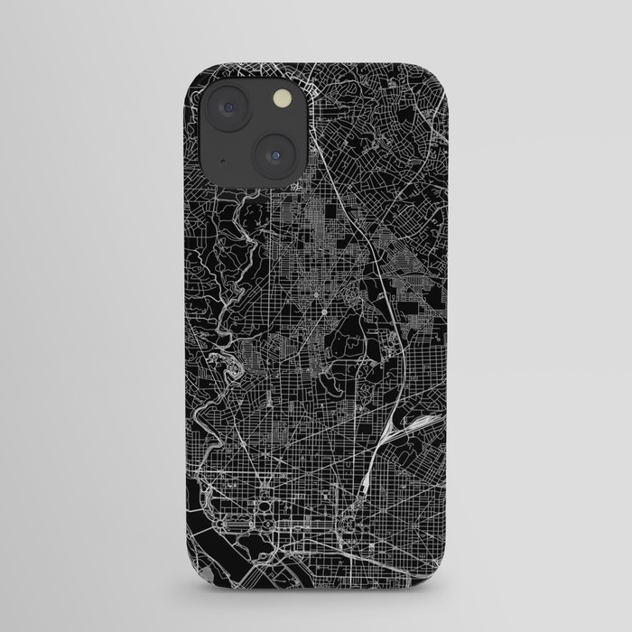 Washington D.C. Black Map iPhone Case