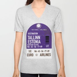 Tallinn Estonia travel ticket V Neck T Shirt