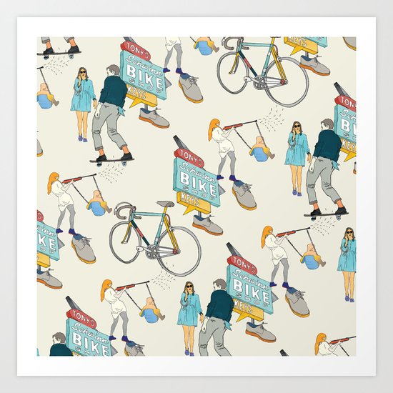 Tonys Bike Shop Art Print
