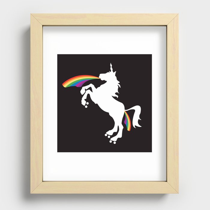 Double Rainbows of Roller Derby  Recessed Framed Print