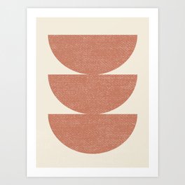 Half Circle 3 - Orange Terra Art Print