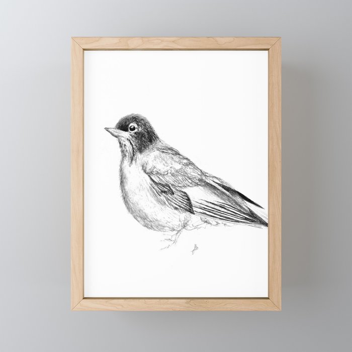 Robin Bird Framed Mini Art Print
