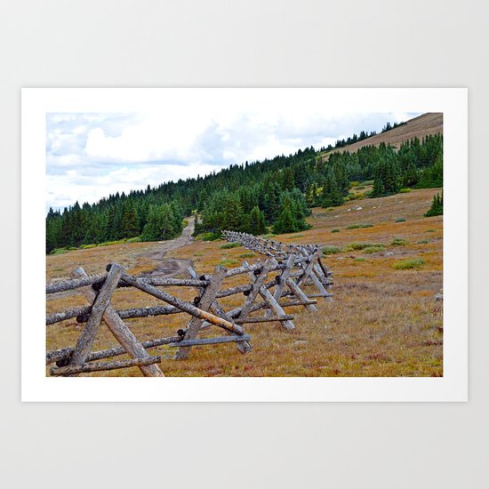 Fenceline in the fall Art Print