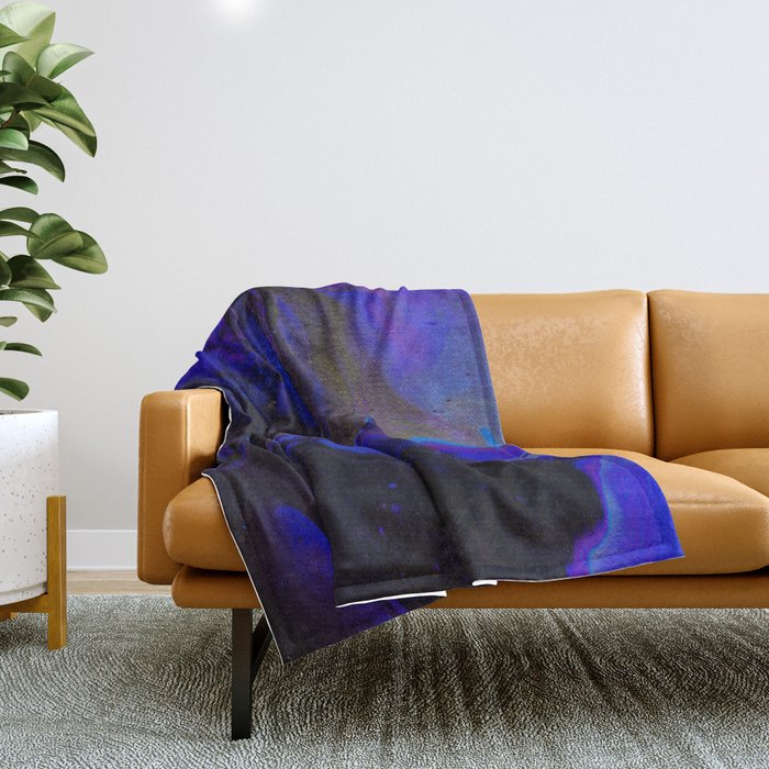 Dark Purple Blue Galaxy Midnight Shades Throw Blanket by