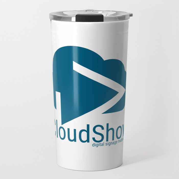 Cloudshow Blue Logo Travel Mug By Binaryfortress Society6