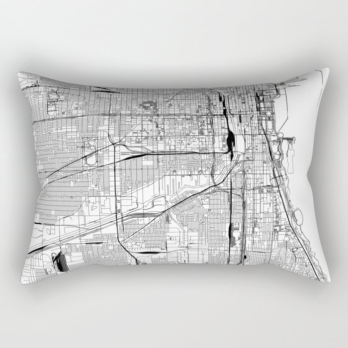 Chicago Map Rectangular Pillow