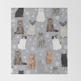 Cat breeds snowflakes winter cuddles with kittens cat lover essential cat gifts Decke