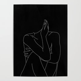 Nude figure illustration - Celina Black Poster