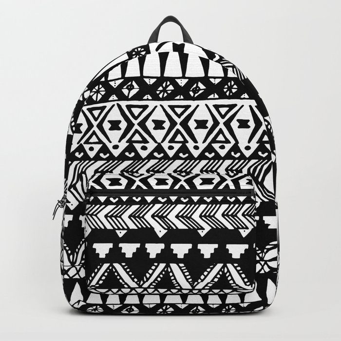 Black and White Hand Drawn Modern Tribal Aztec Backpack