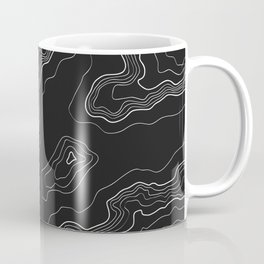 Black & White Topography map Coffee Mug