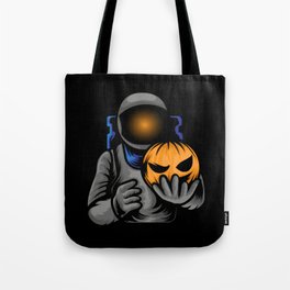 Astronaut With Pumpkin Halloween Tote Bag