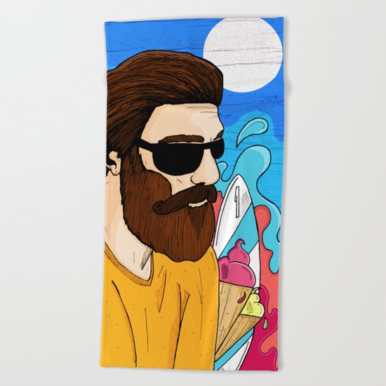 Summer Beard Beach Towel