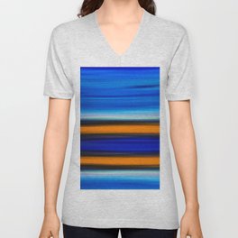 Twilight Modern Colorful Abstract Landscape Art V Neck T Shirt