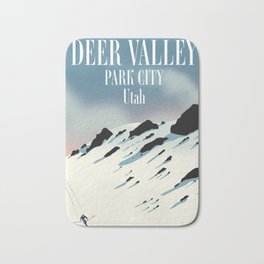 Deer Valley, park city, Utah, ski poster Bath Mat | Travel, Utah, Snowing, Skivacation, Deervalley, Retroskiposter, Skimountains, Vintageskiposter, Snow, Retro 
