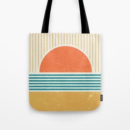 Sun Beach Stripes - Mid Century Modern Abstract Tote Bag