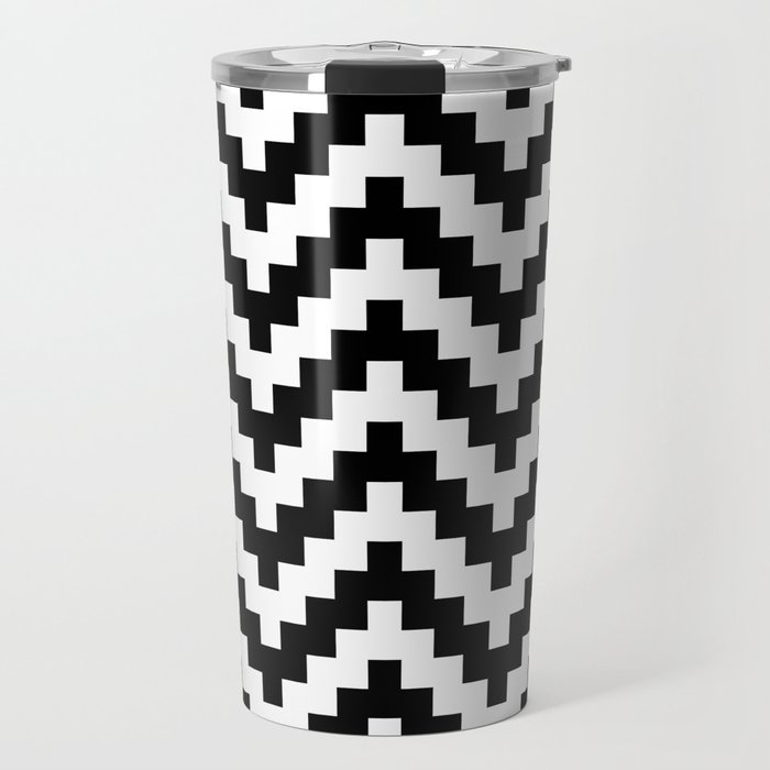 Black and white zigzag decoration Travel Mug
