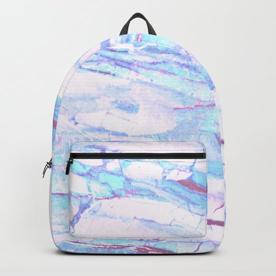 Pastel Marble with Blue Green Purple Backpack