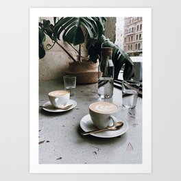 Latte + Plants V Art Print