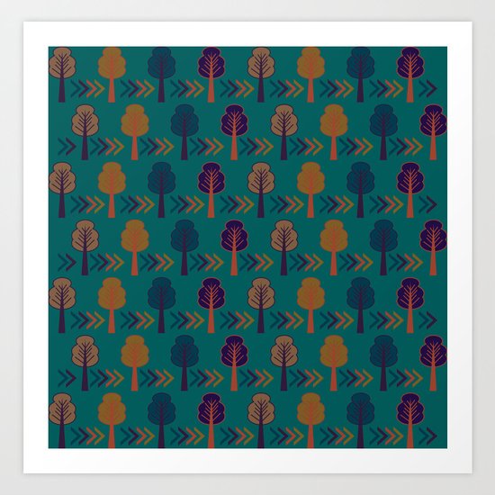 Trees and arrows Art Print