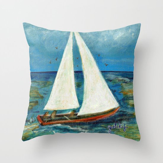 A Day at Sea Throw Pillow