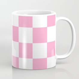 Pink & White Checkered Pattern Coffee Mug