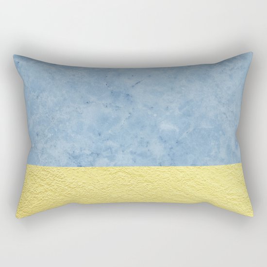 Royal blue and gold marble Rectangular Pillow