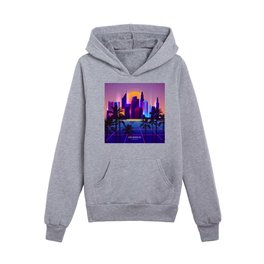 Los Angeles Synth City Kids Pullover Hoodies