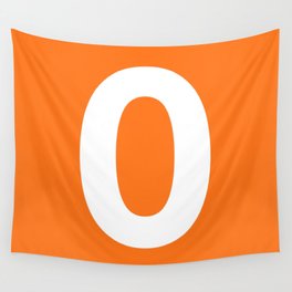 Number 0 (White & Orange) Wall Tapestry