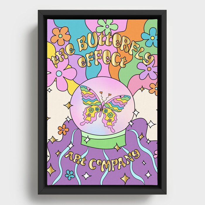 Butterfly Effect Vintage Style Poster Framed Canvas