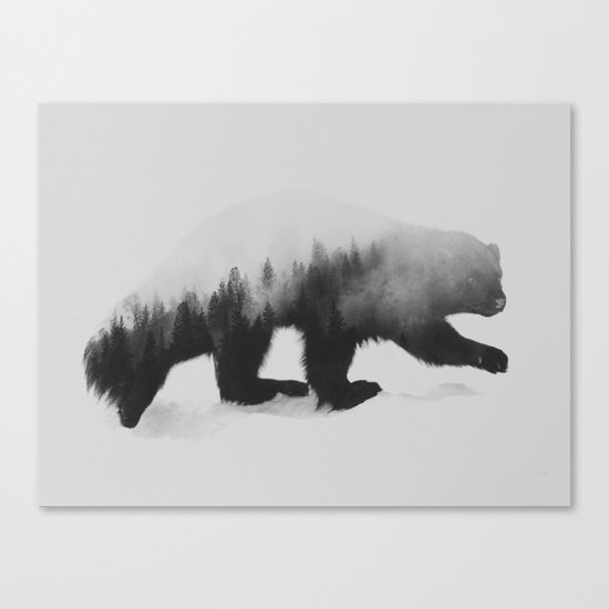 Jerv (black & white version) Canvas Print